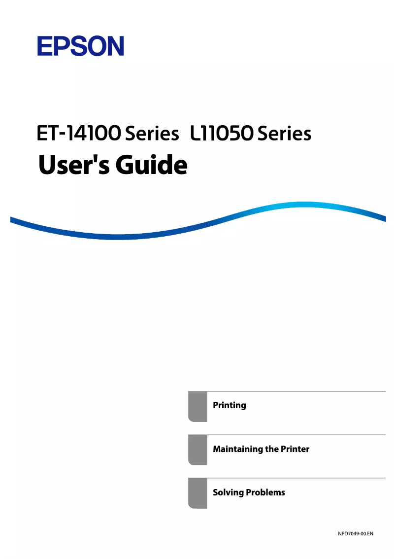 Image de la première page du manuel de l'appareil EcoTank L11058