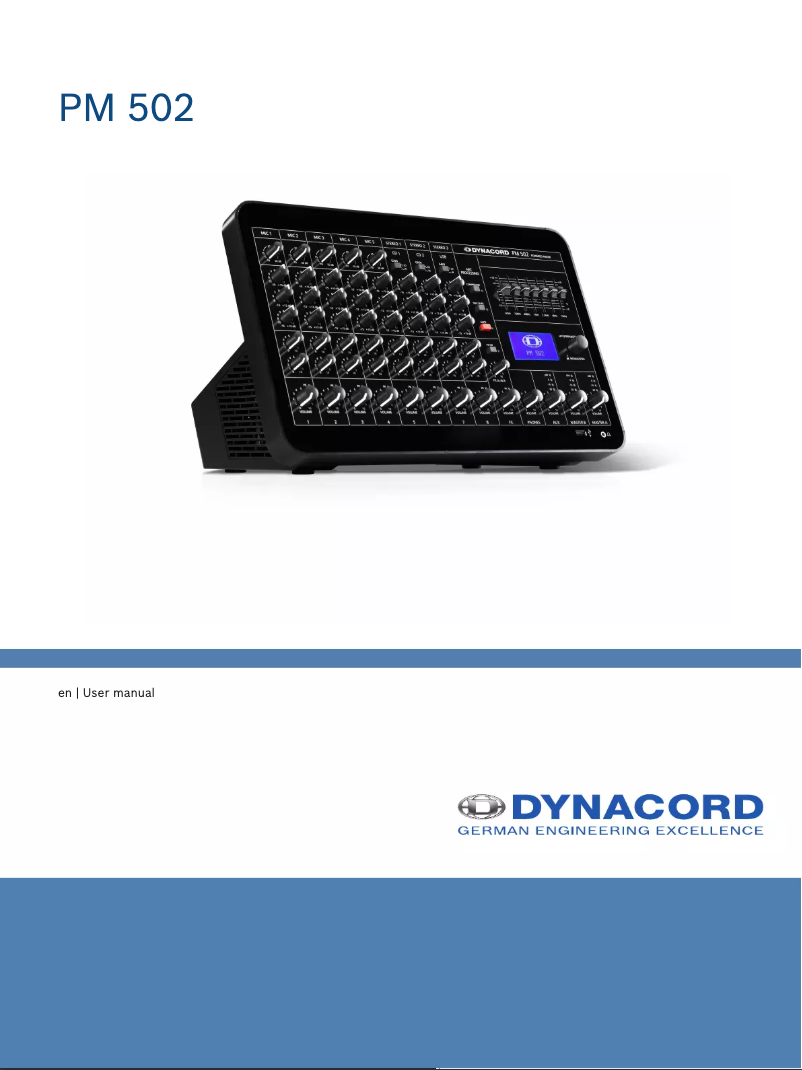 Page 1 de la notice Manuel utilisateur Dynacord Powermate 502