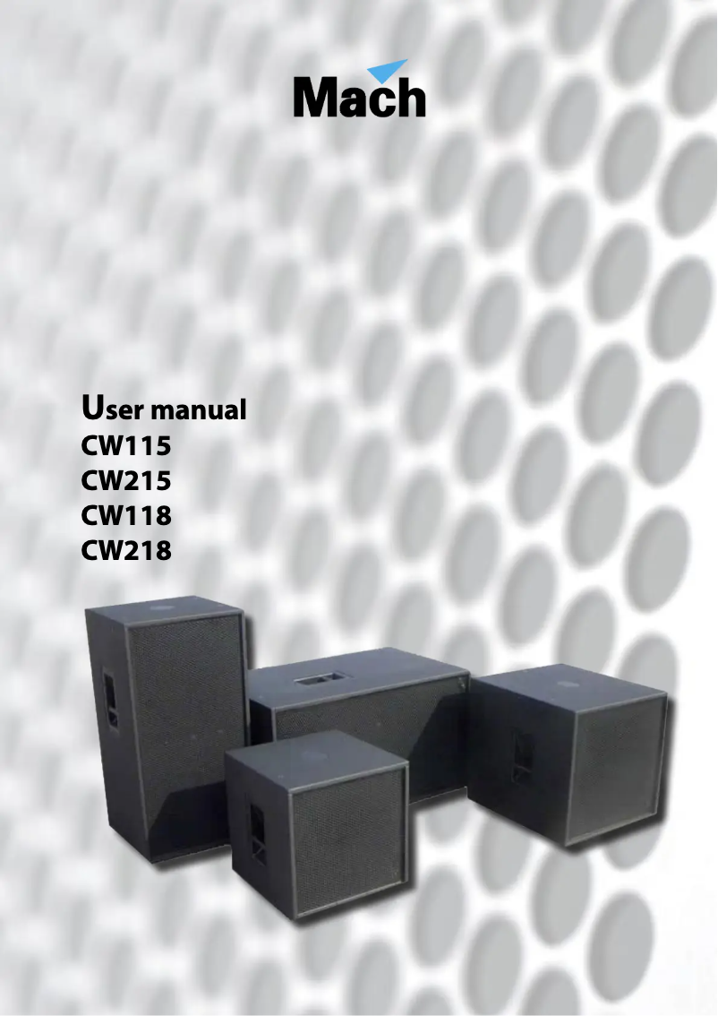 Page n°1 - Manuel utilisateur Martin Mach CW215
