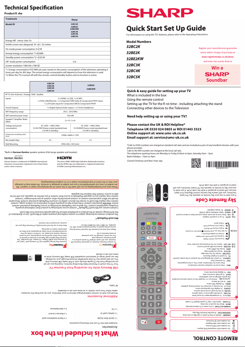 Page n°1 - Manuel utilisateur Sharp 32BE2KW