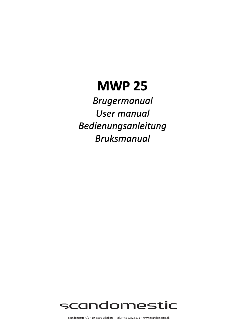 Image de la première page du manuel de l'appareil MWP 25