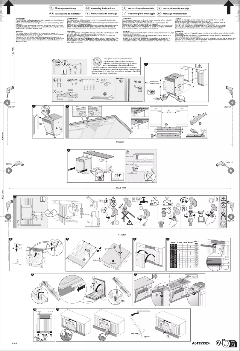 Page n°1 - Guide d'installation Electrolux EES42210IX