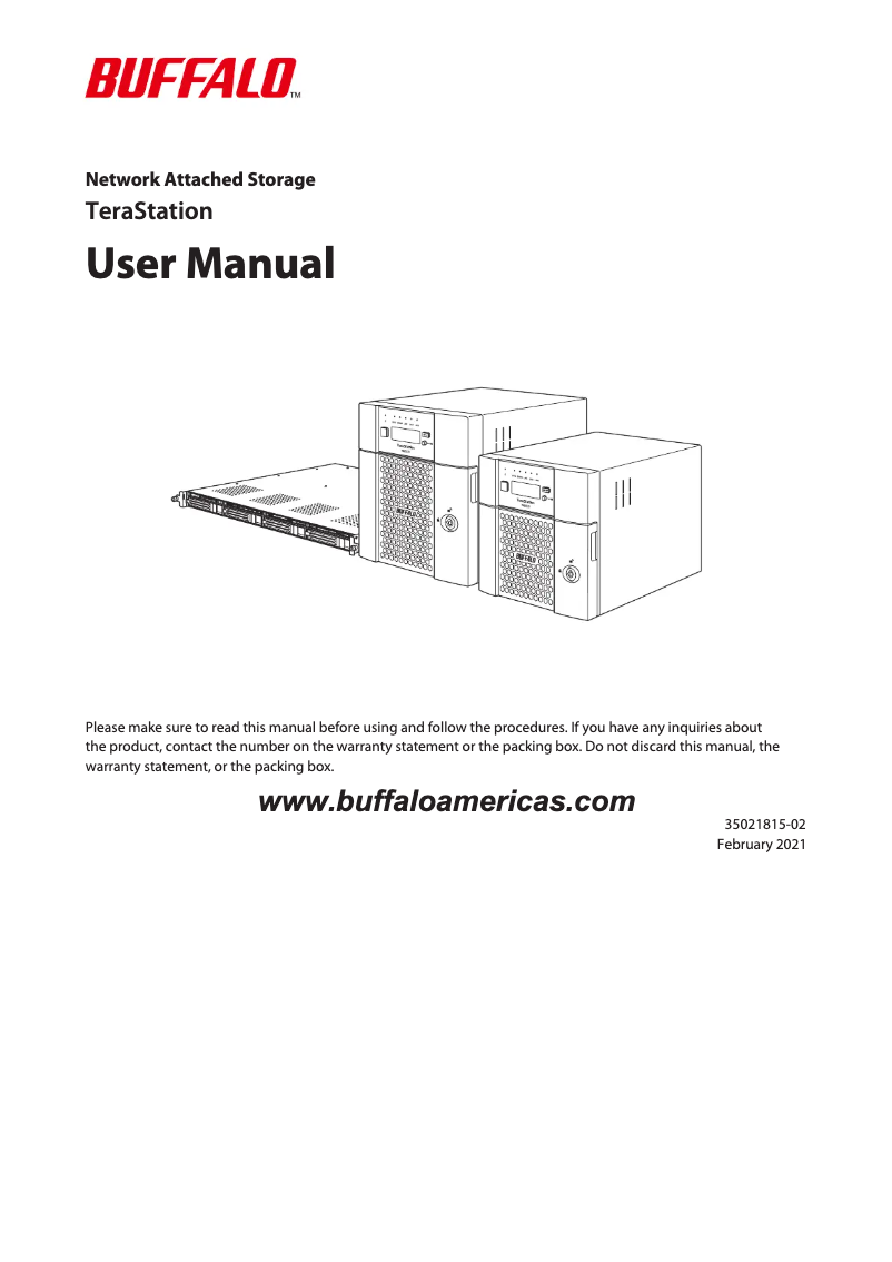 Page n°1 - Manuel utilisateur Buffalo TeraStation WS5220DN