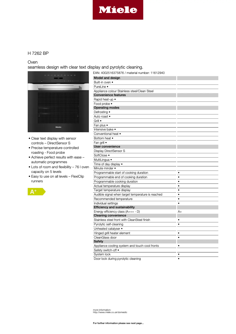 Image de la première page du manuel de l'appareil H 7262 BP