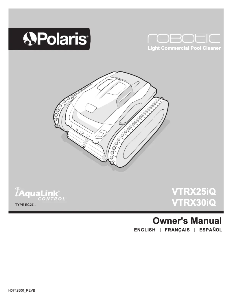 Page 1 de la notice Manuel utilisateur Polaris VORTRAX 25iQ