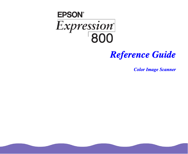 Page 1 de la notice Manuel utilisateur Epson Expression 800
