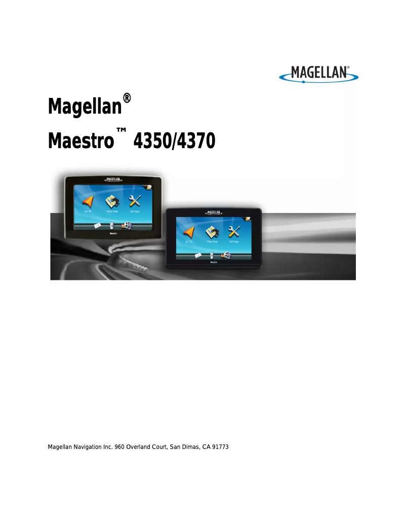 Page n°1 - Manuel utilisateur Magellan Maestro 4370
