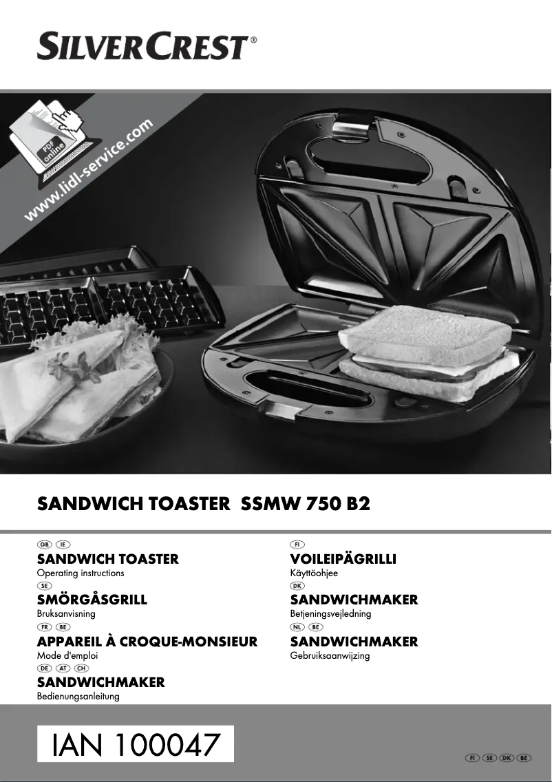 Page 1 de la notice Manuel utilisateur SilverCrest SSWM 700 B1