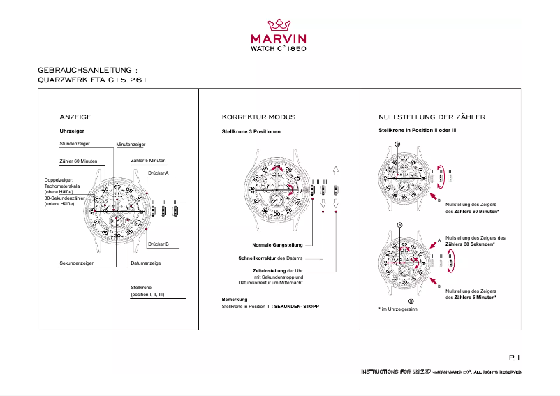 Image de la première page du manuel de l'appareil ETA G15.261