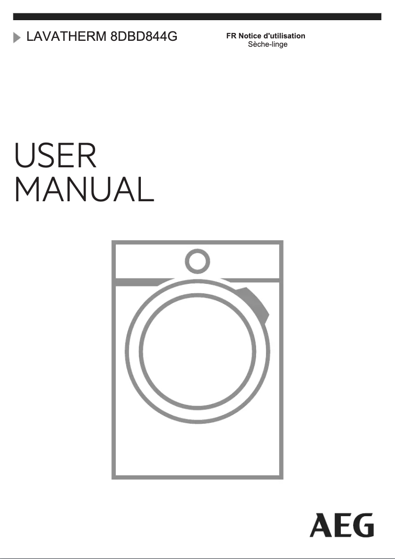 Page n°1 - Manuel utilisateur AEG T8DBD844G