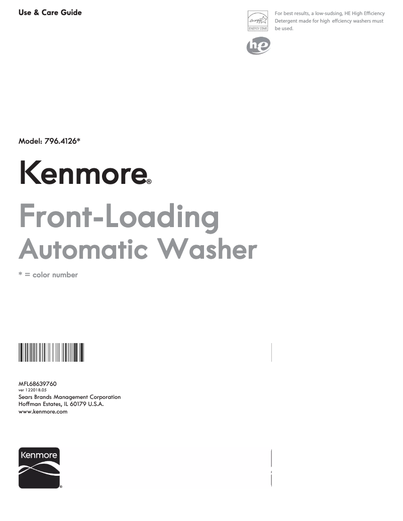 Image de la première page du manuel de l'appareil 796.41262