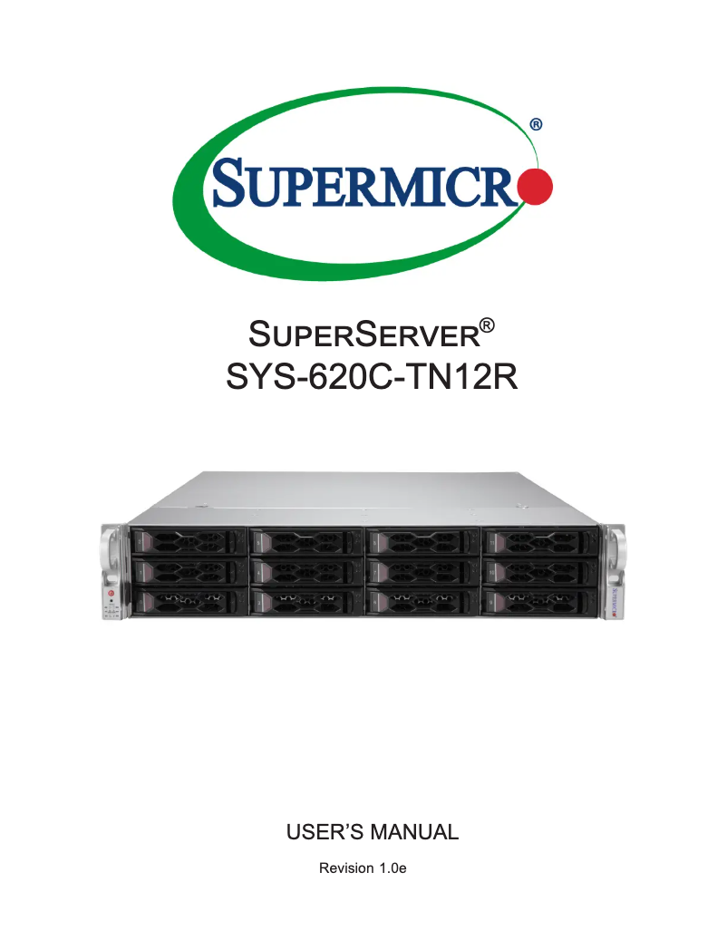Image de la première page du manuel de l'appareil SuperServer SYS-620C-TN12R