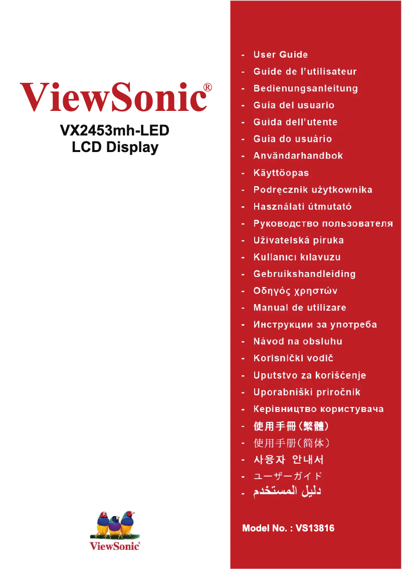 Page n°1 - Manuel utilisateur Viewsonic VX2453mh-LED