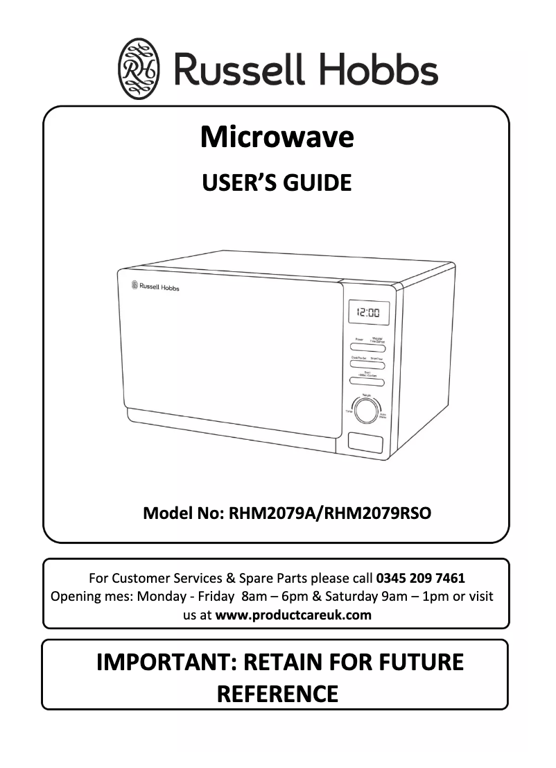 Page n°1 - Manuel utilisateur Russell Hobbs RHM2079RSO