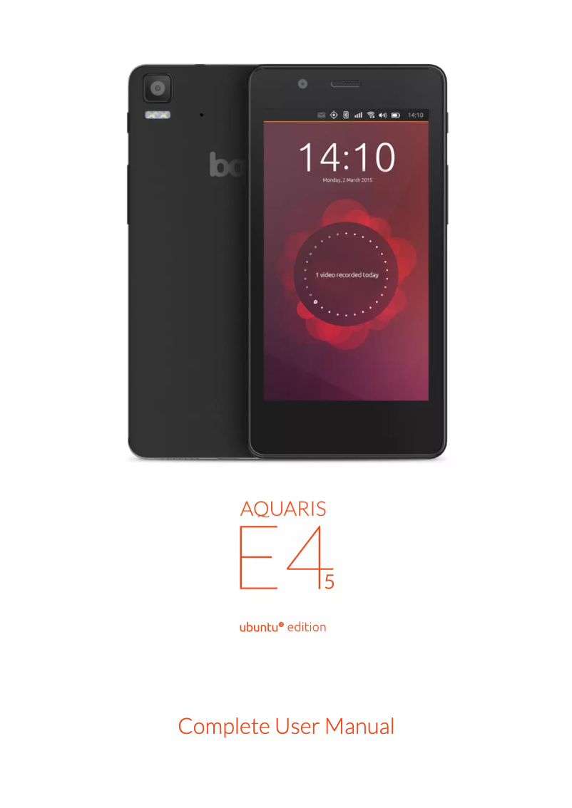Page n°1 - Manuel utilisateur bq Aquaris E4.5 Ubuntu Ed