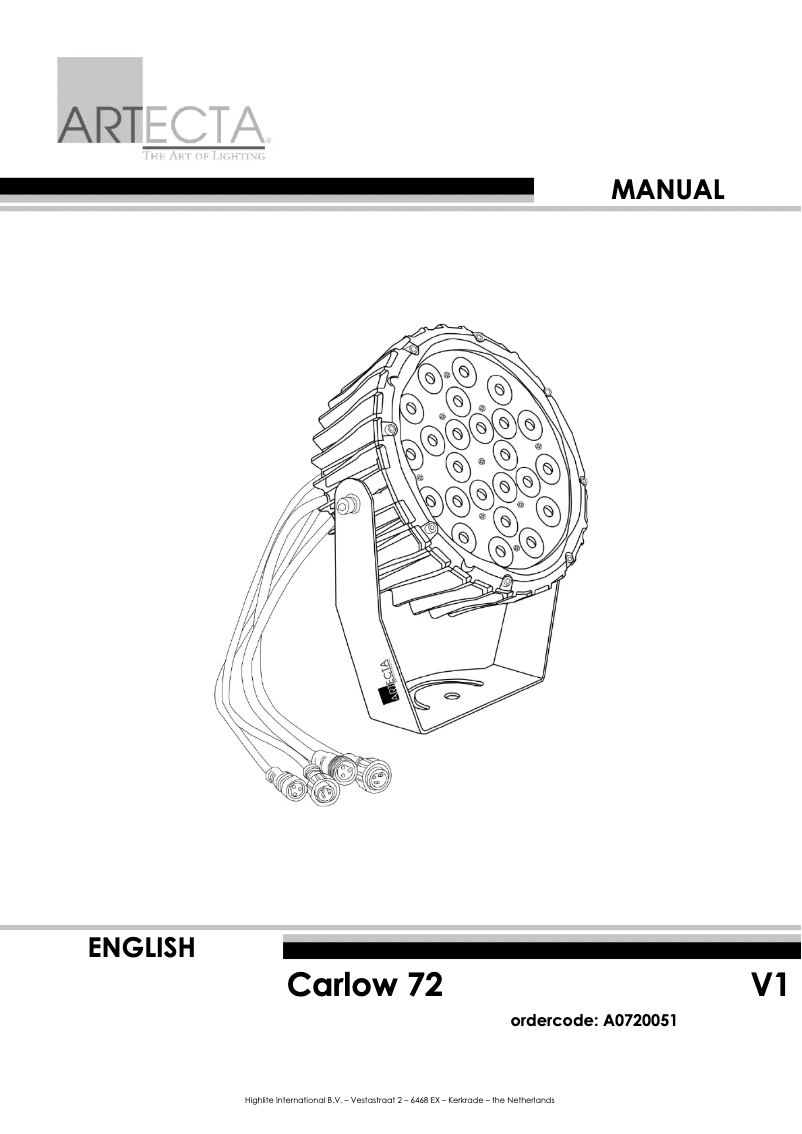 Page n°1 - Manuel utilisateur Artecta Carlow 72