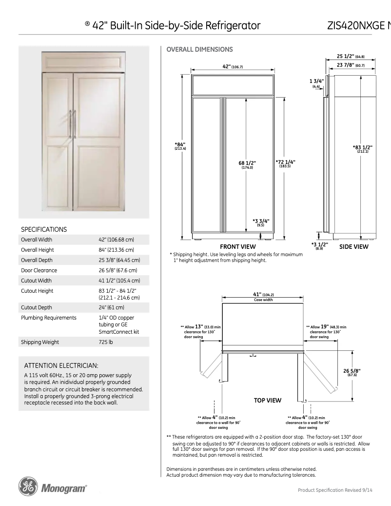 First page image of the manual for ZIS420NX