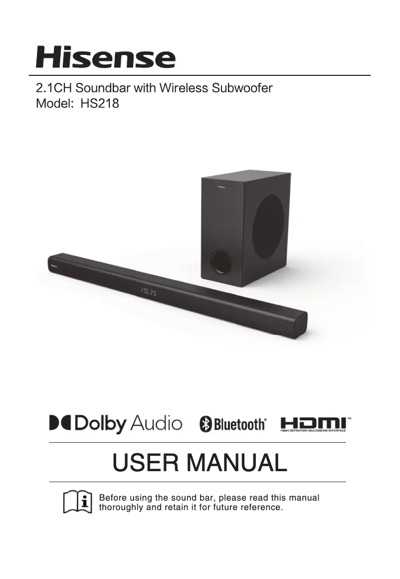 Image de la première page du manuel de l'appareil HS218