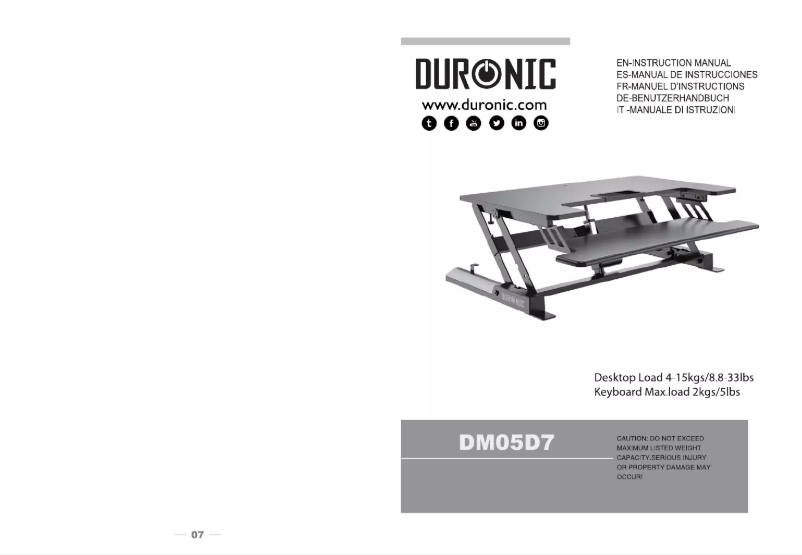 Página 1 del manual Manual de usuario Duronic DM05D7