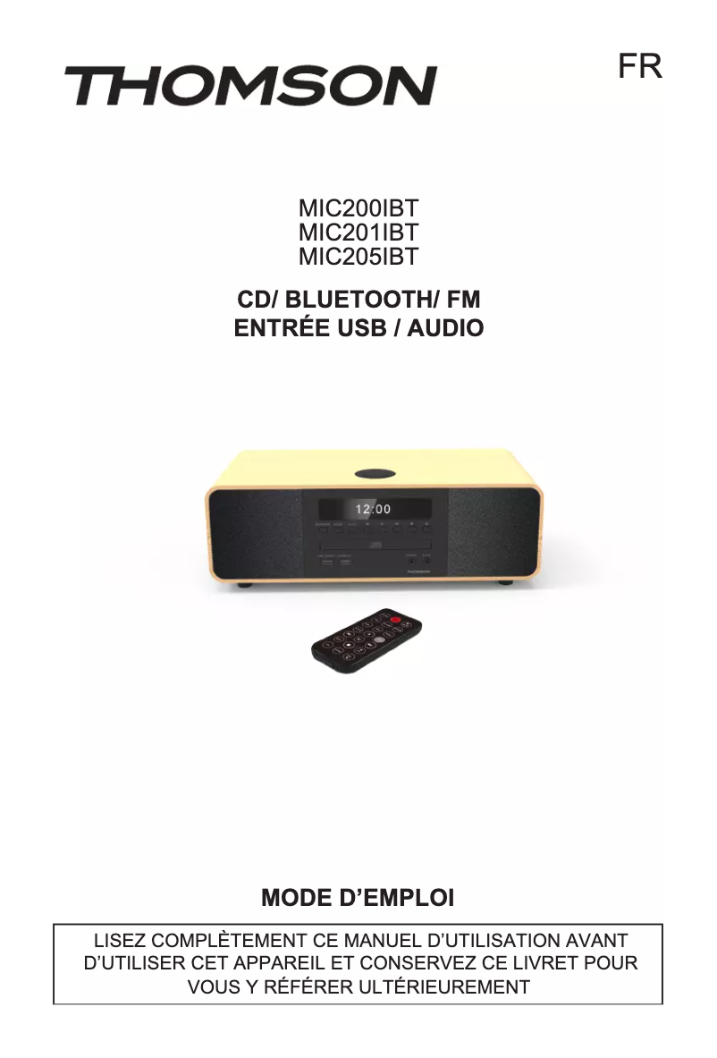 Page n°1 - Manuel utilisateur Thomson MIC201BT
