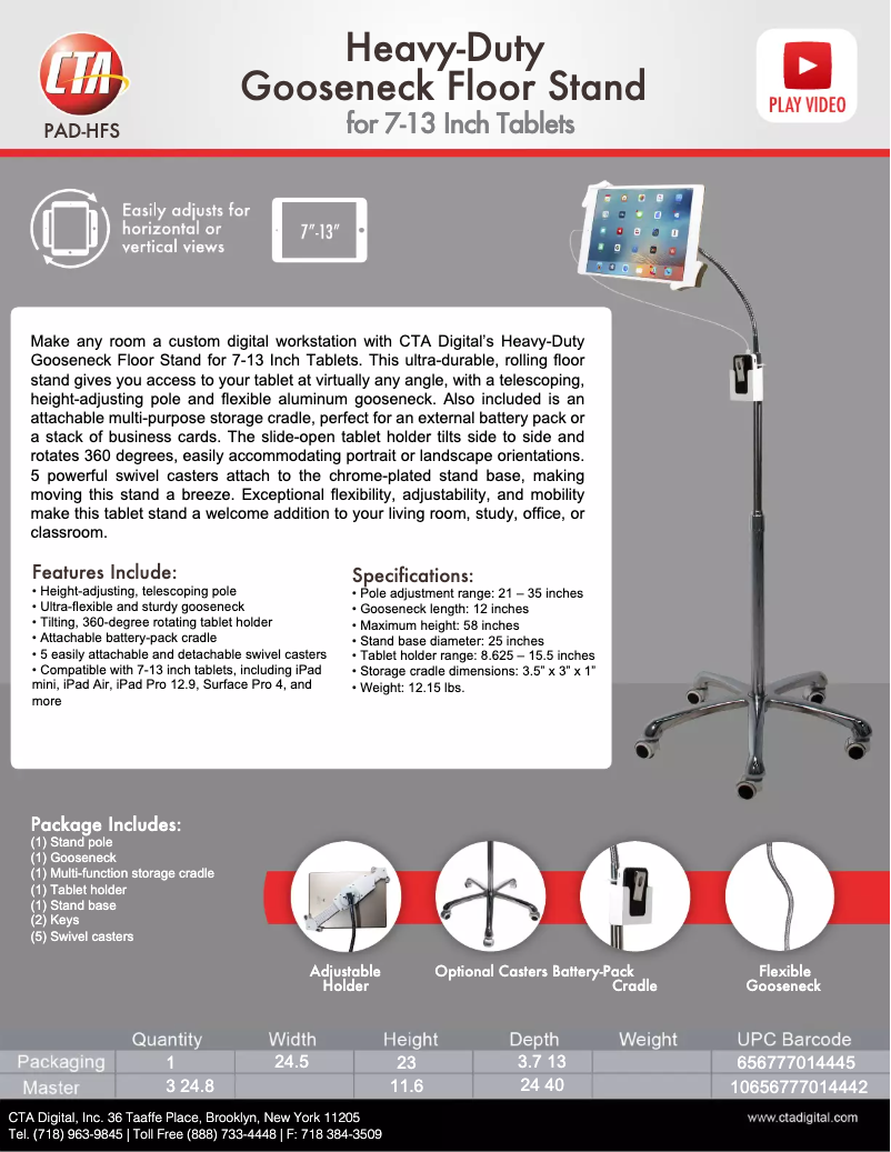 Page 1 de la notice Manuel utilisateur CTA Digital PAD-HFS