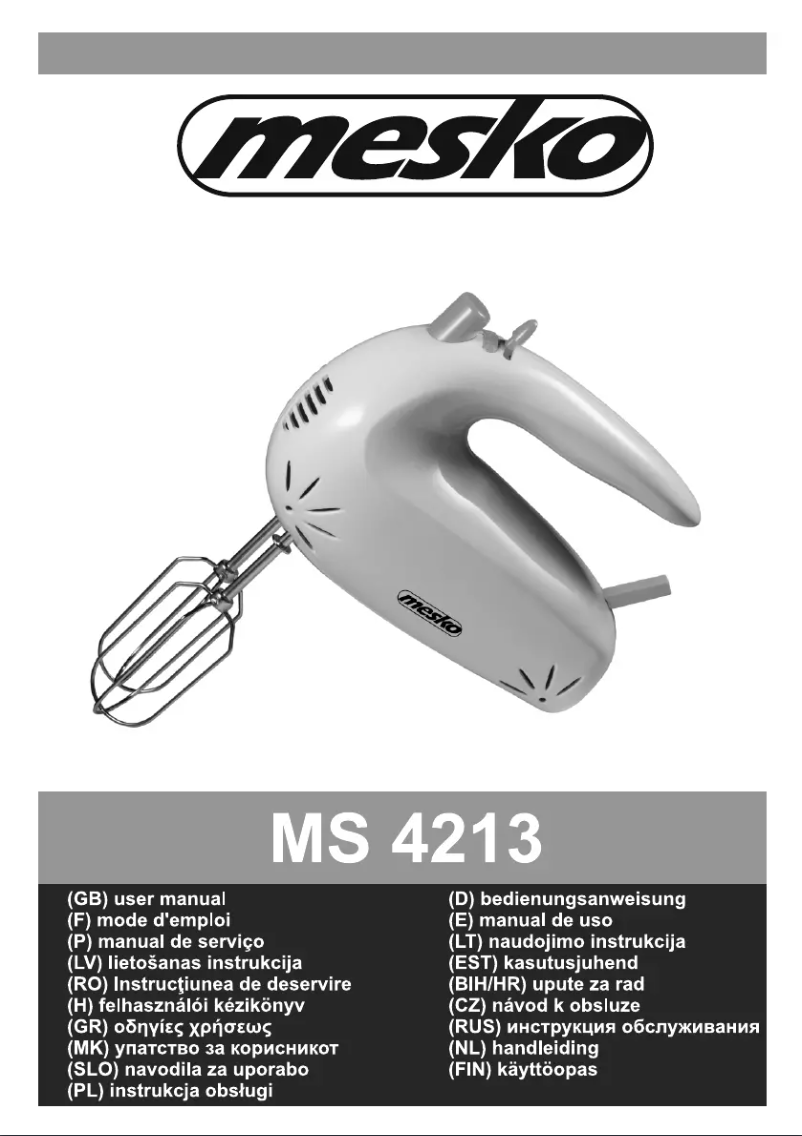 Page 1 de la notice Manuel utilisateur Mesko MS 4213