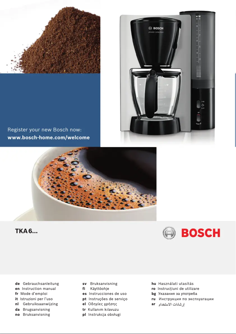 Page 1 de la notice Manuel utilisateur Bosch Private Collection TKA6034