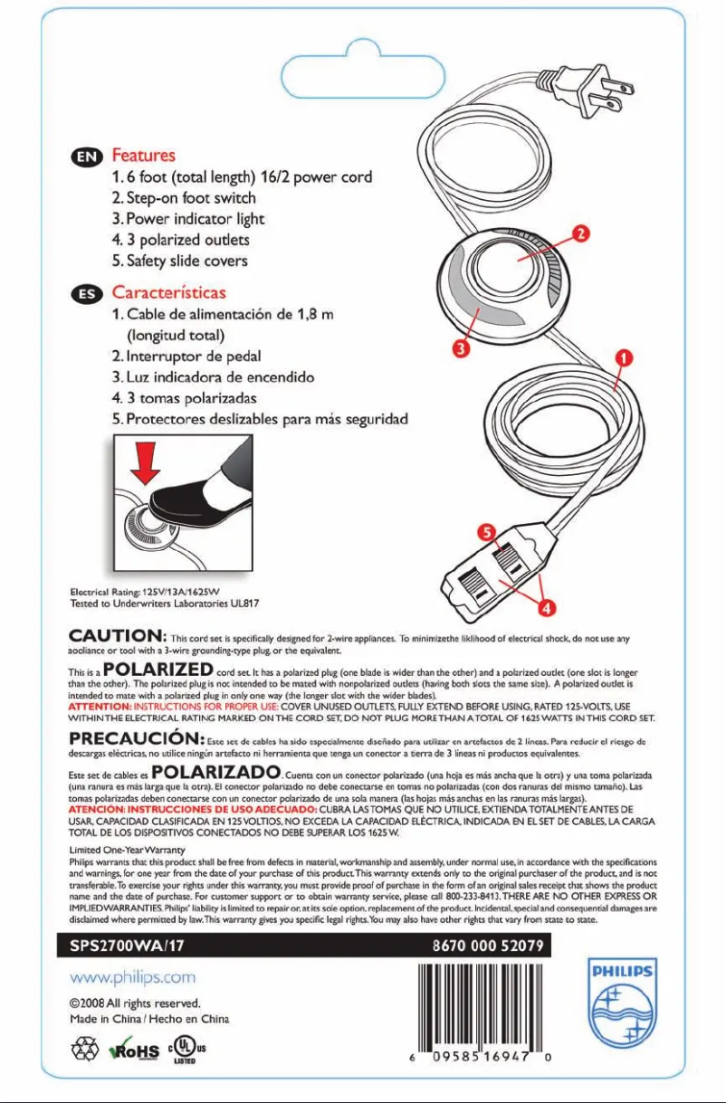 Page n°1 - Manuel utilisateur Philips SPS2700WA