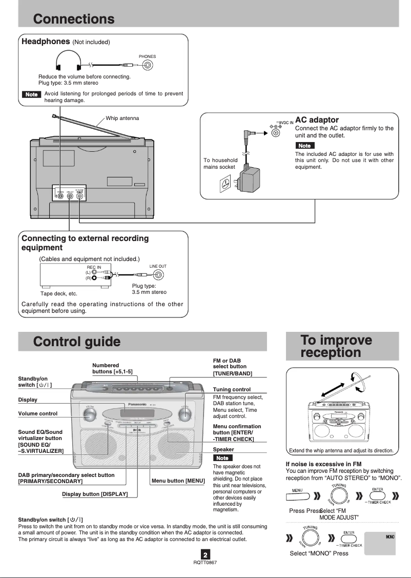 Image de la première page du manuel de l'appareil RF-D3