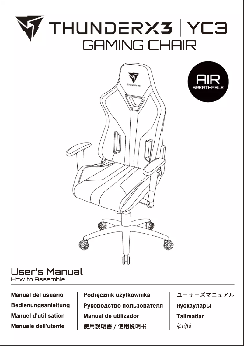 Page 1 de la notice Manuel utilisateur ThunderX3 YC3