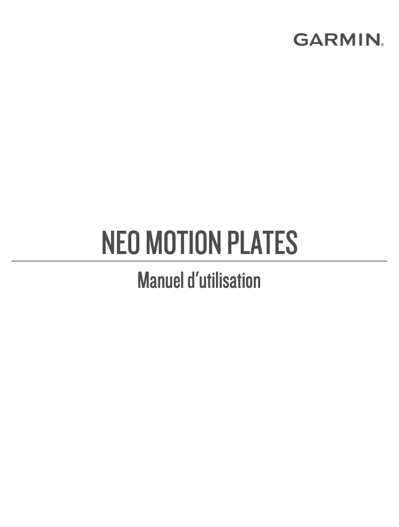 Página 1 del manual Manual de usuario Garmin Tacx NEO Motion Plates