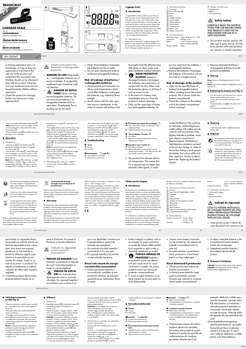 Page 1 de la notice Manuel utilisateur SilverCrest HG02394