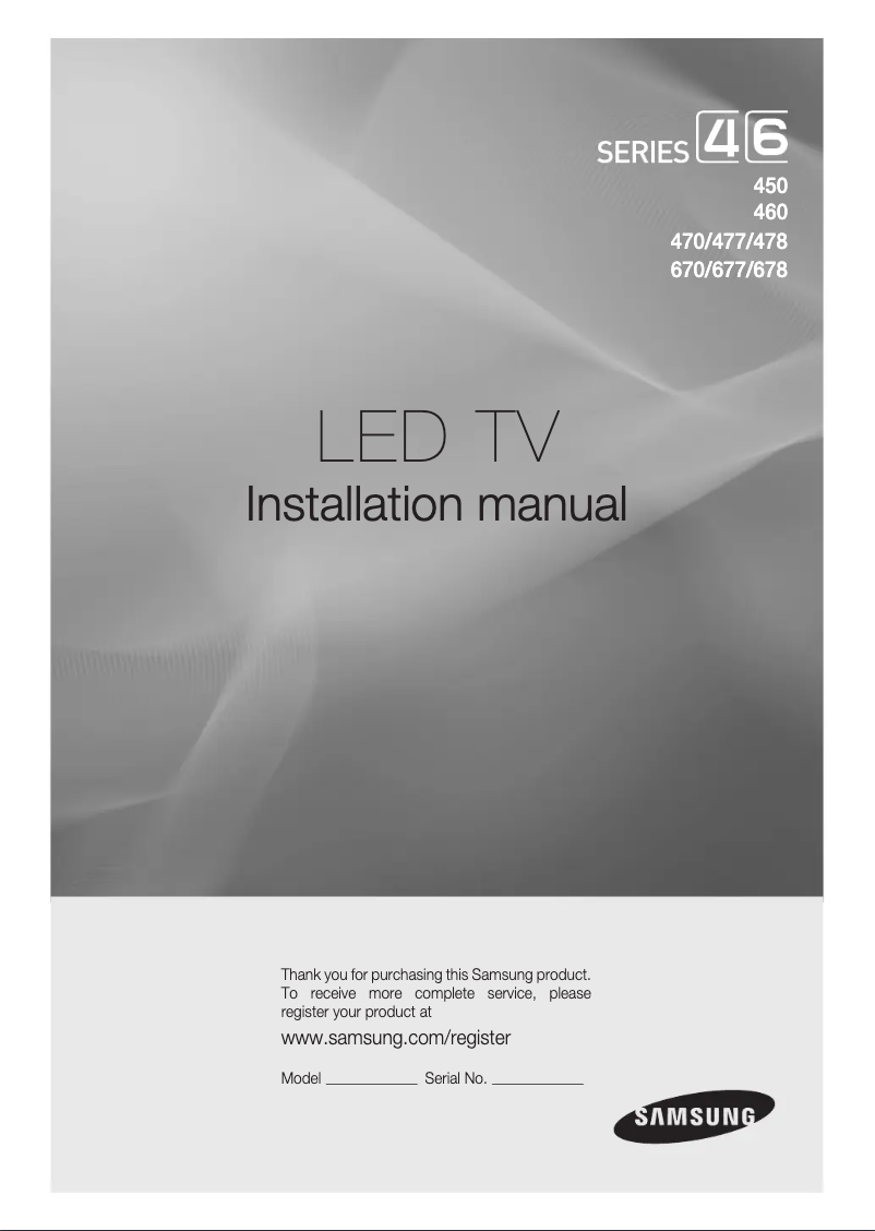 Page n°1 - Manuel utilisateur Samsung HG40ND477BFXZA