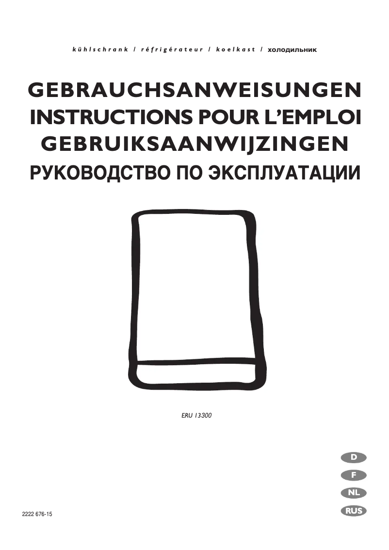 Image de la première page du manuel de l'appareil ERU 13300