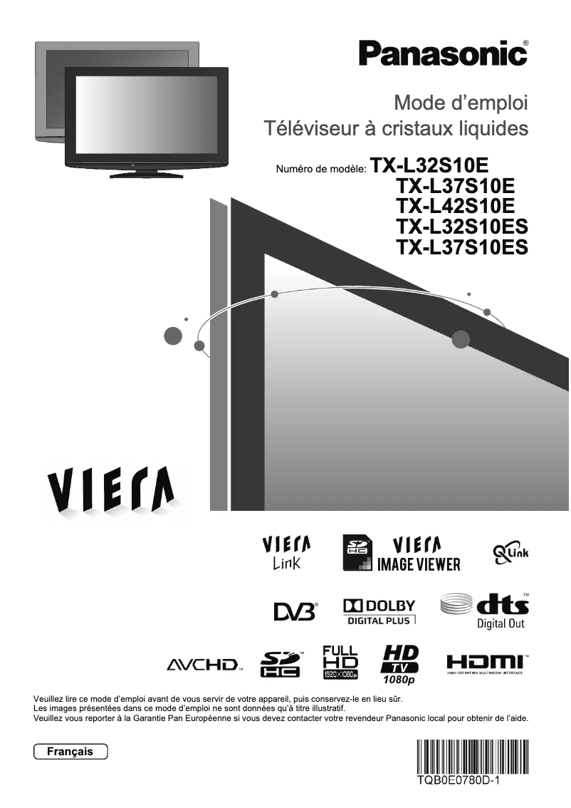 Page n°1 - Manuel utilisateur Panasonic Viera TX-L42S10E
