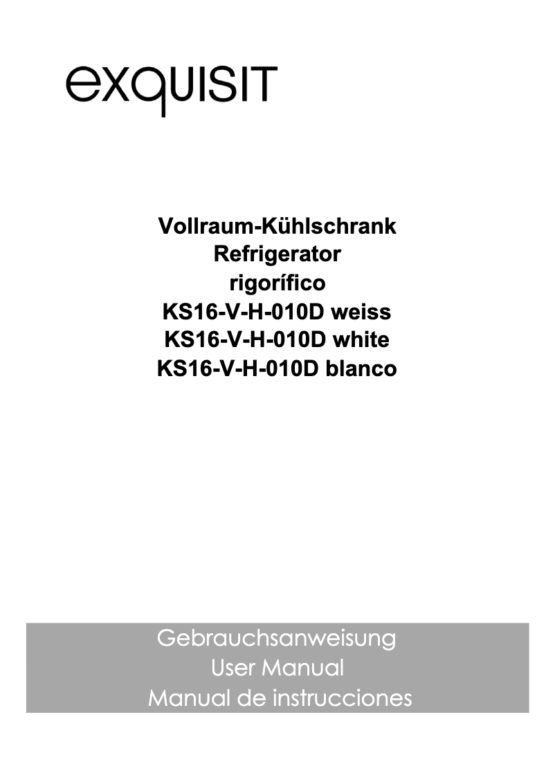 Page 1 de la notice Manuel utilisateur Exquisit KS16-V-H-010D