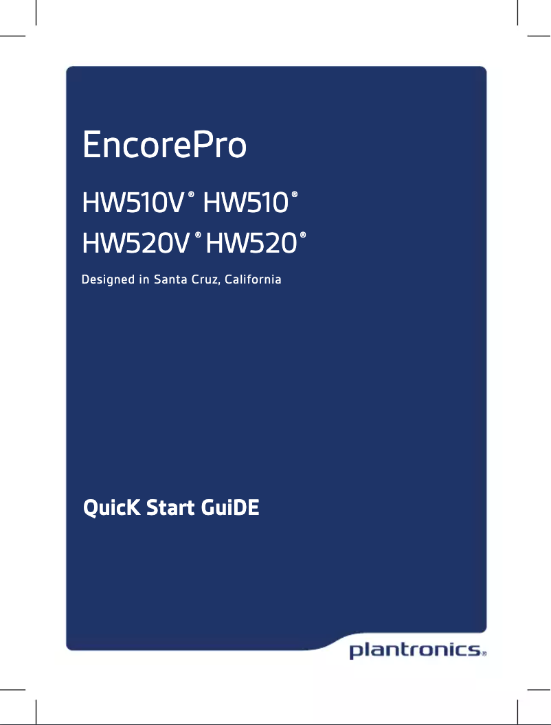 Image de la première page du manuel de l'appareil EncorePro HW510