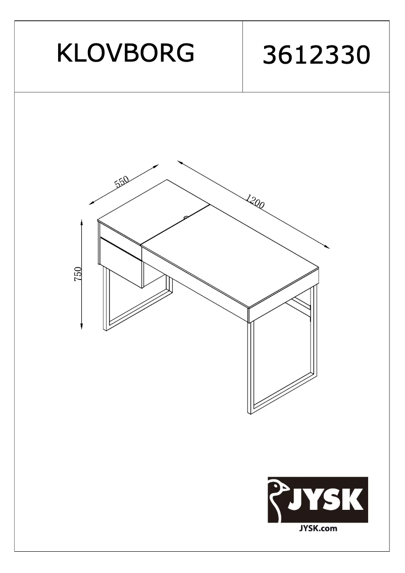Page n°1 - Manuel utilisateur JYSK Klovborg (120x75x55)