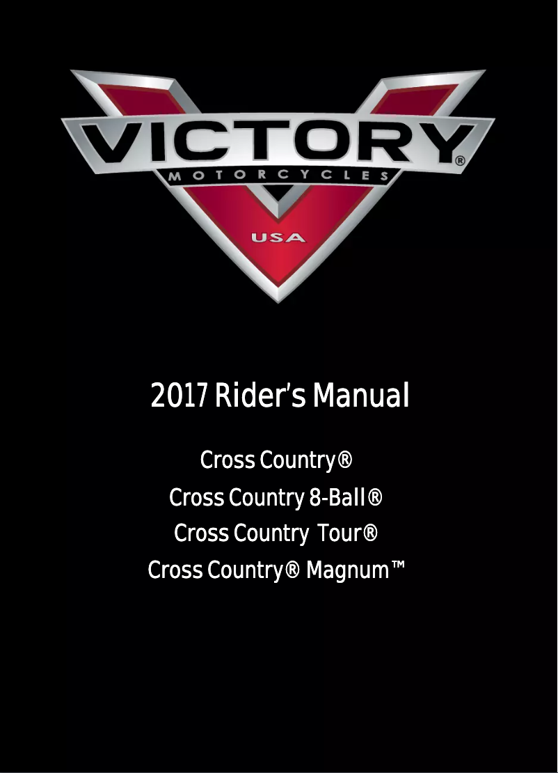 Page 1 de la notice Manuel utilisateur Victory Cross Country Magnum (2017)