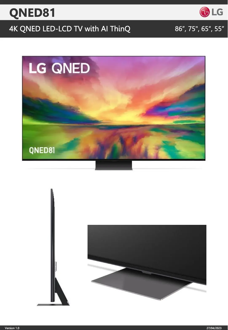 Image de la première page du manuel de l'appareil 86QNED81SRA