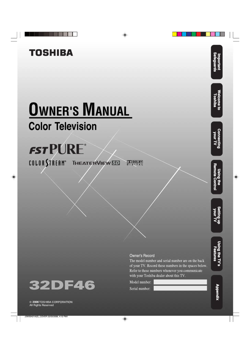 Page n°1 - Manuel utilisateur Toshiba 32DF46