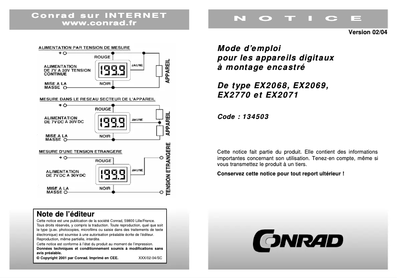 Page n°1 - Manuel utilisateur Beckmann & Egle EX2071