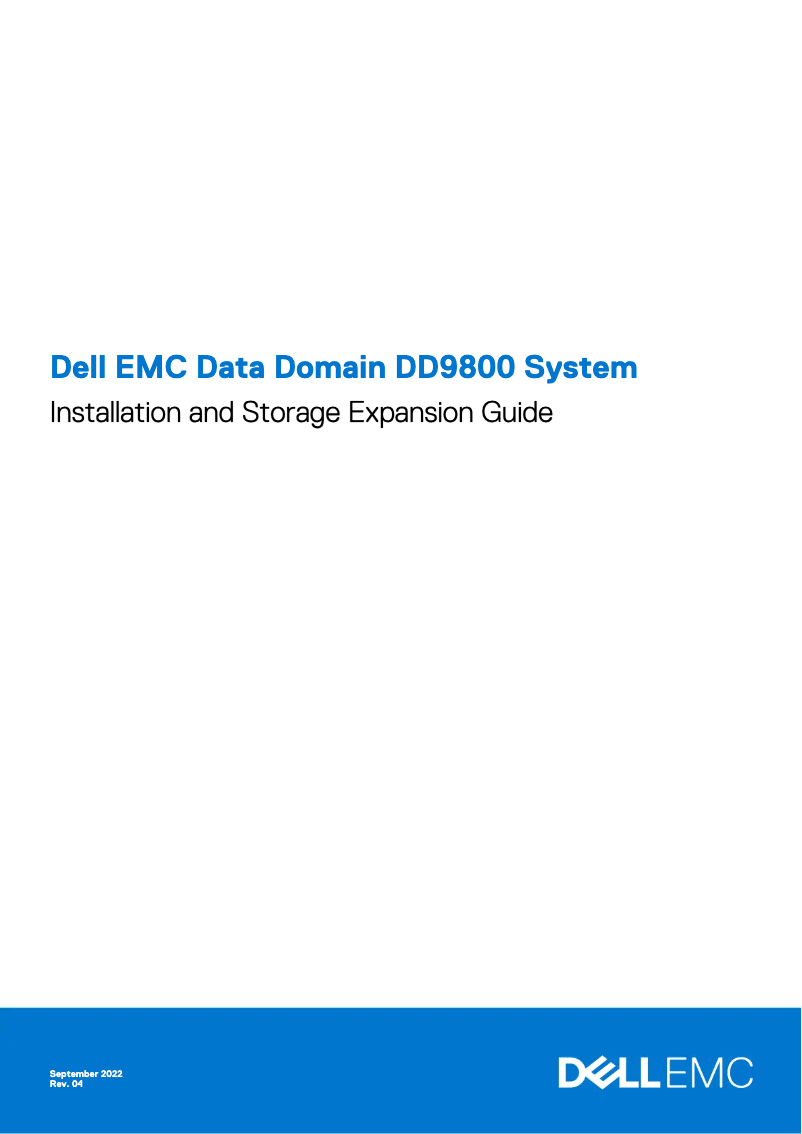 Page 1 de la notice Manuel utilisateur Dell Data Domain DD9800