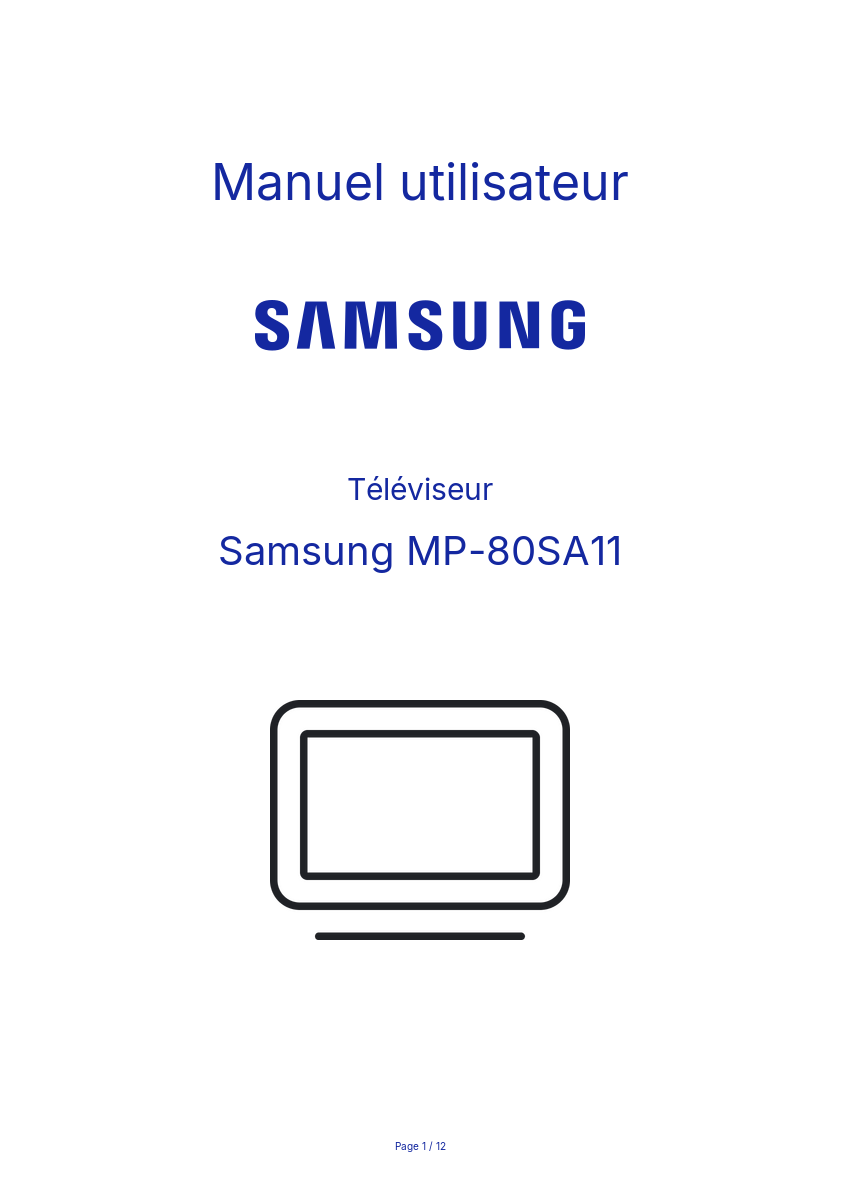 Image de la première page du manuel de l'appareil MP-80SA11