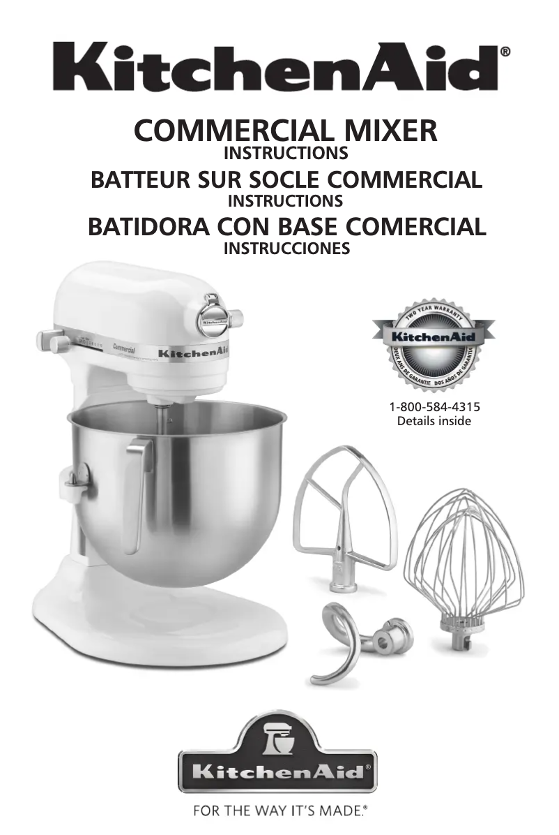 Page 1 de la notice Manuel utilisateur KitchenAid RKSM7990DP