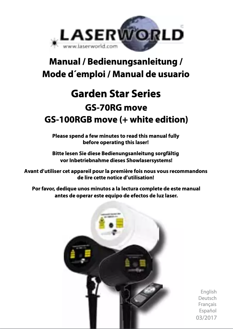 Página 1 del manual Manual de usuario Laserworld GS-100RGB LED