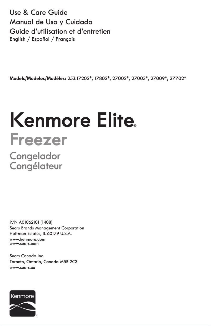 Page n°1 - Manuel utilisateur Kenmore 253.27702