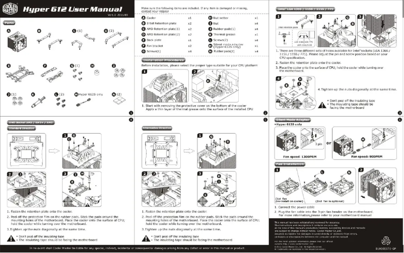 Imagen de la primera página del manual del dispositivo Hyper 612S