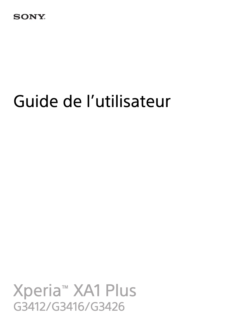 Page n°1 - Manuel utilisateur Sony Ericsson Xperia XA1 Plus