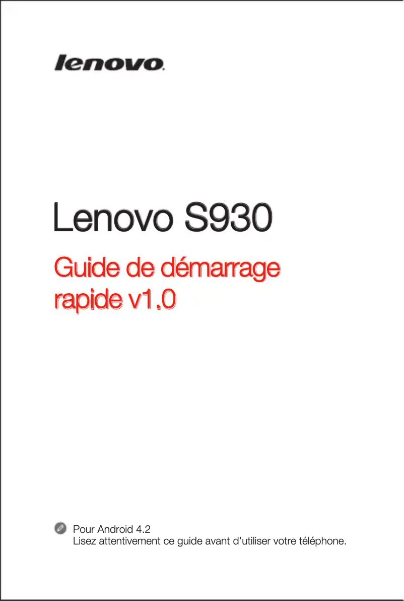 Image de la première page du manuel de l'appareil S930